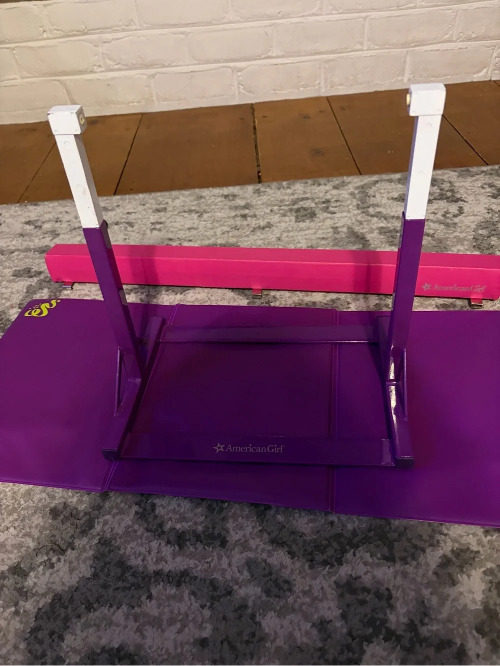 Retired American Girl Purple and Pink Gymnastics set